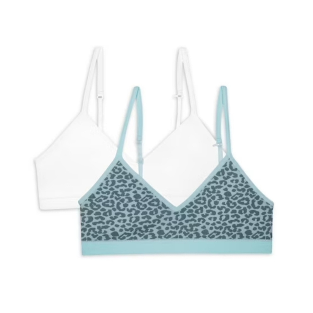 Wonder Nation Girls Pre-teen Beginner Seamless Bralette 2 Pk Animal Print Sz 32